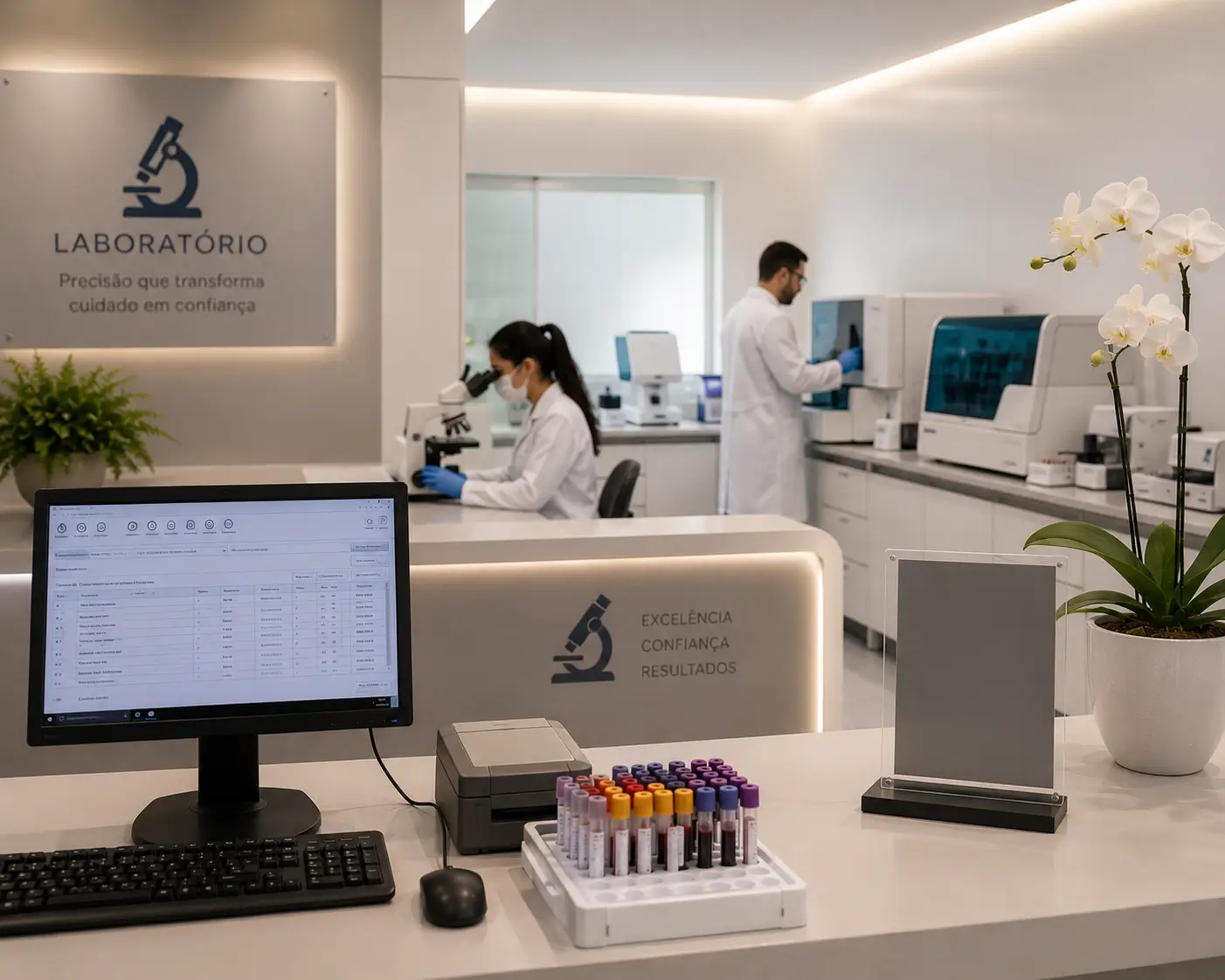 Estrutura digital para laboratórios que querem crescer com previsibilidade